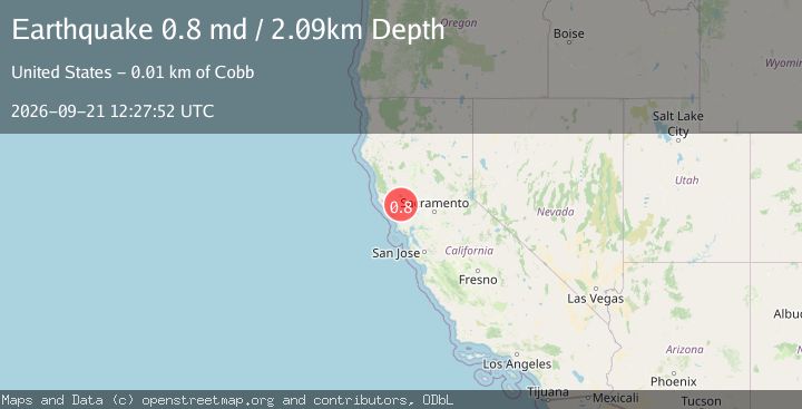 Map of 5 km NW of The Geysers, CA