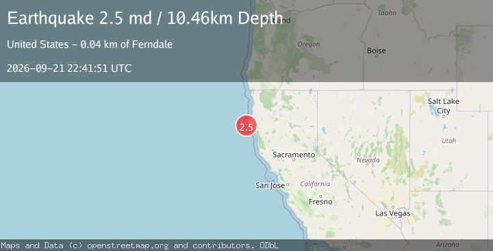 Map of 21 km W of Petrolia, CA