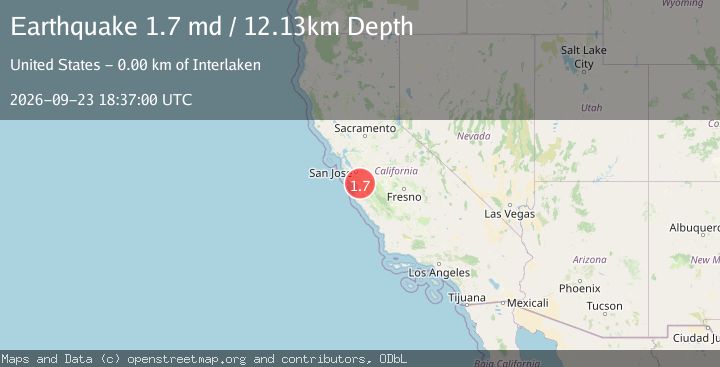 Map of 5 km ESE of Interlaken, CA