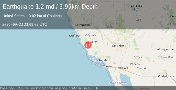 Map of 16 km NW of Parkfield, CA