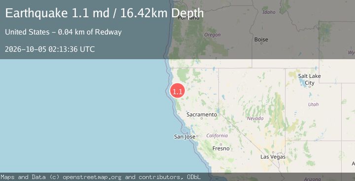 Map of 39 km E of Hydesville, CA