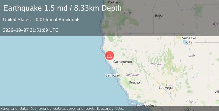 Map of 11 km N of Brooktrails, CA