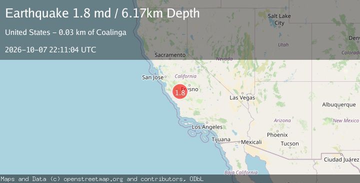 Map of 15 km SSE of New Idria, CA