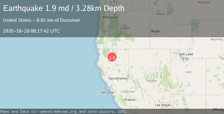 Map of 7 km SSW of Dunsmuir, CA