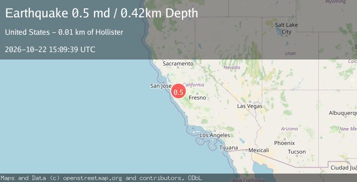 Map of 11 km NNW of Hollister, CA