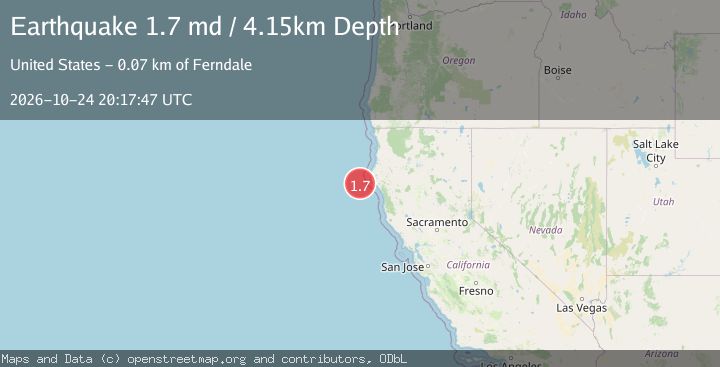 Map of 53 km WSW of Petrolia, CA