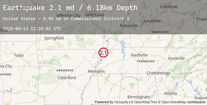 Map of 5 km NNW of Ridgely, Tennessee