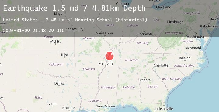 Map of 3 km NW of Ridgely, Tennessee
