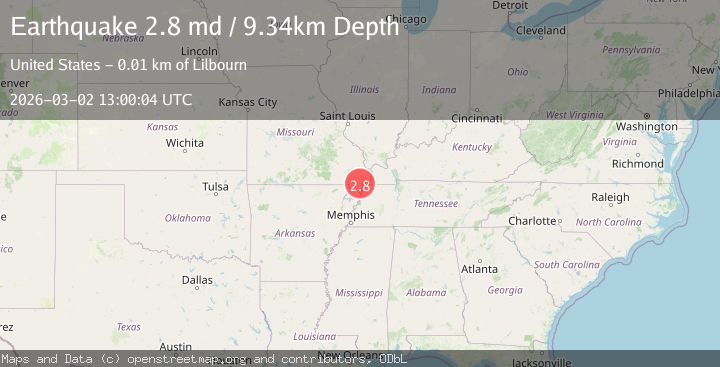 Map of 4 km WSW of Howardville, Missouri