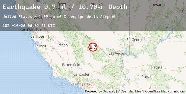 Map of 32 km WNW of Furnace Creek, California