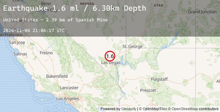 Map of 35 km NNW of Nellis Air Force Base, Nevada