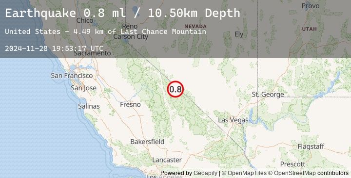 Map of 49 km ENE of Big Pine, California