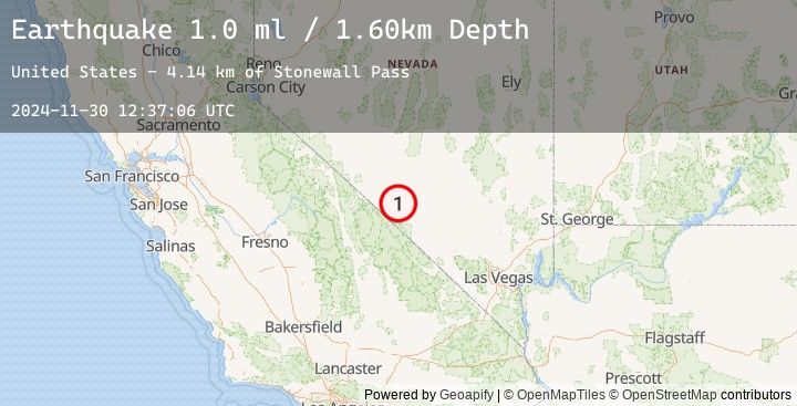 Map of 40 km SSE of Goldfield, Nevada