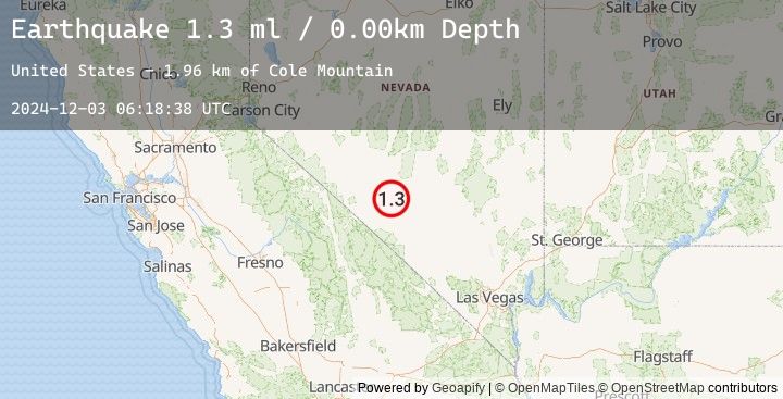 Map of 10 km ENE of Goldfield, Nevada