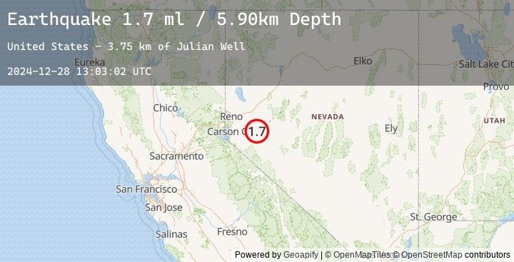 Map of 24 km NNE of Yerington, Nevada