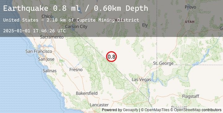 Map of 25 km S of Goldfield, Nevada