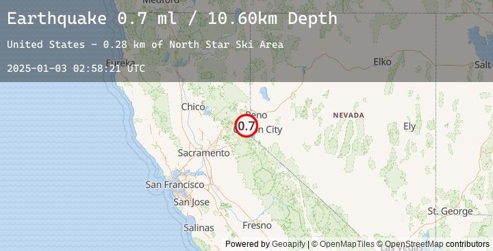 Map of 5 km NW of Carnelian Bay, California