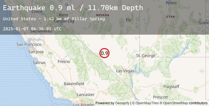 Map of 38 km N of Beatty, Nevada