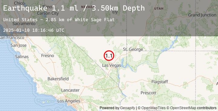 Map of 35 km ENE of Indian Springs, Nevada