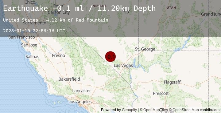 Map of 36 km WNW of Indian Springs, Nevada
