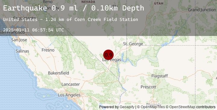Map of 30 km ESE of Indian Springs, Nevada