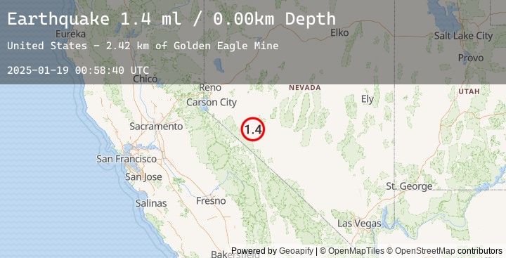 Map of 13 km E of Hawthorne, Nevada