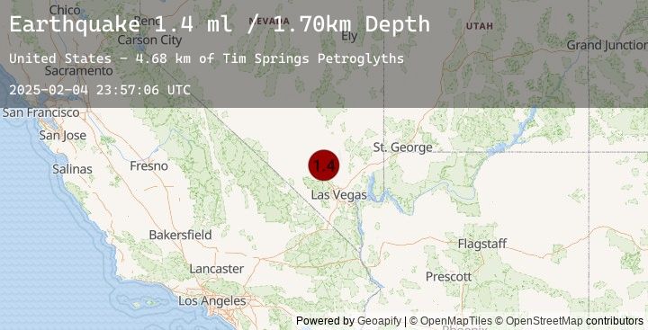 Map of 24 km NE of Indian Springs, Nevada