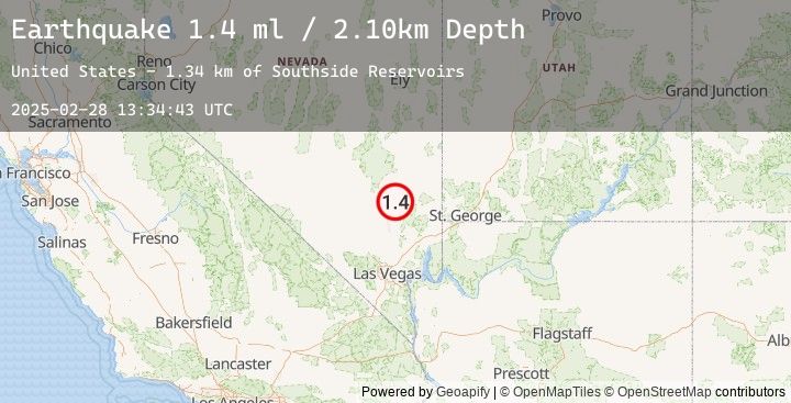 Map of 16 km ESE of Alamo, Nevada