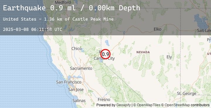 Map of 11 km N of Virginia City, Nevada