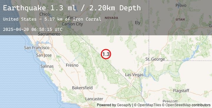 Map of 34 km S of Goldfield, Nevada