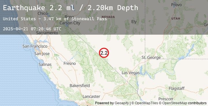 Map of 38 km S of Goldfield, Nevada