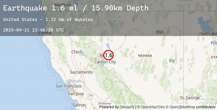 Map of 19 km SE of Spanish Springs, Nevada