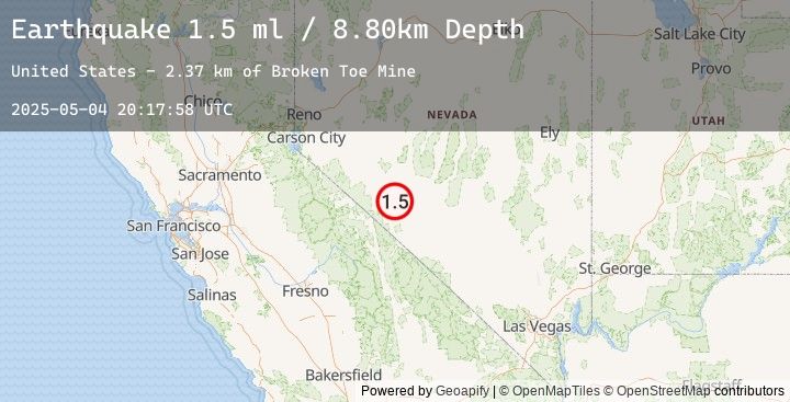 Map of 27 km SSE of Mina, Nevada