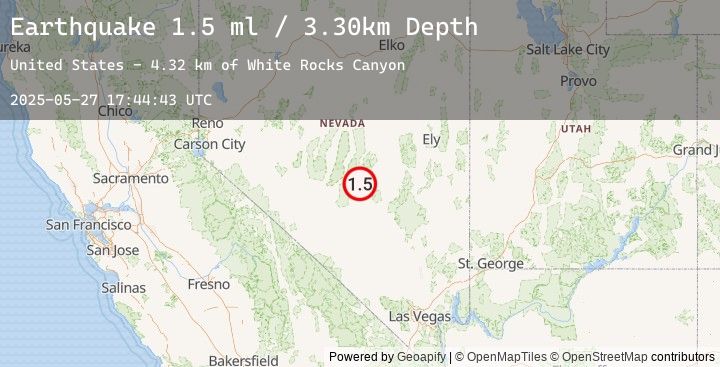Map of 81 km NE of Tonopah, Nevada