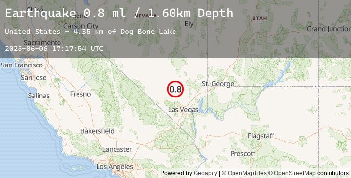 Map of 40 km NNE of Indian Springs, Nevada