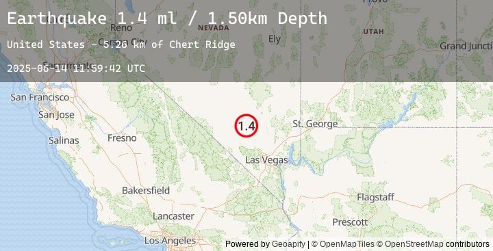 Map of 54 km NNW of Indian Springs, Nevada
