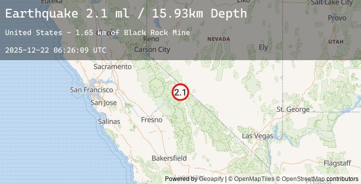 Map of 13 km SSW of Benton, California
