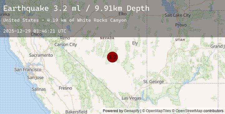 Map of 77 km NE of Tonopah, Nevada