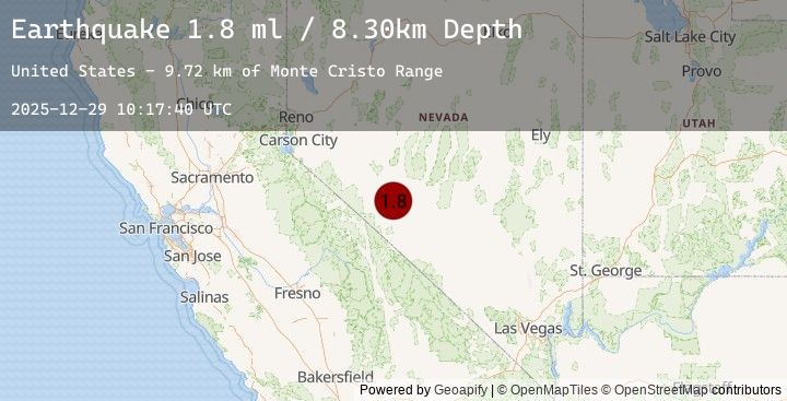 Map of 30 km SE of Mina, Nevada