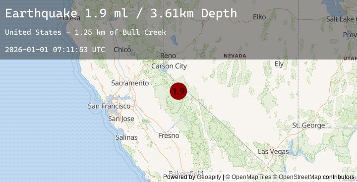 Map of 11 km WNW of Bridgeport, California