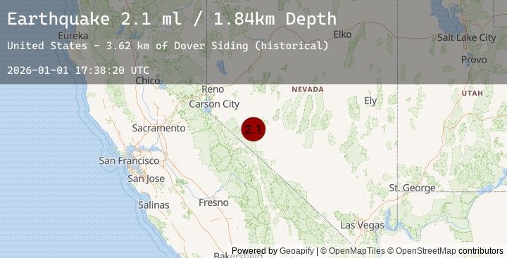 Map of 7 km ENE of Hawthorne, Nevada