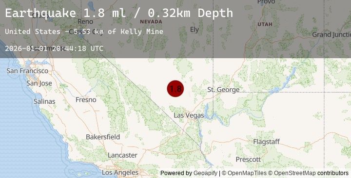 Map of 58 km WSW of Alamo, Nevada