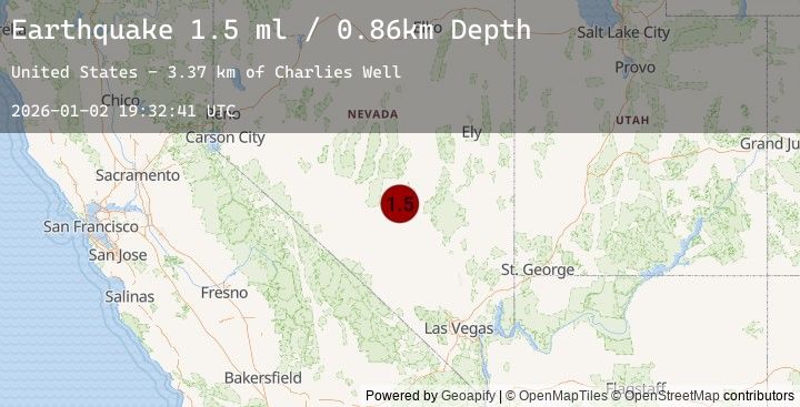 Map of 73 km NW of Rachel, Nevada