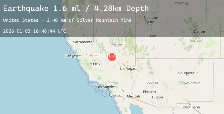 Map of 58 km SSW of Goldfield, Nevada