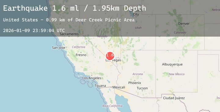 Map of 6 km N of Mount Charleston, Nevada