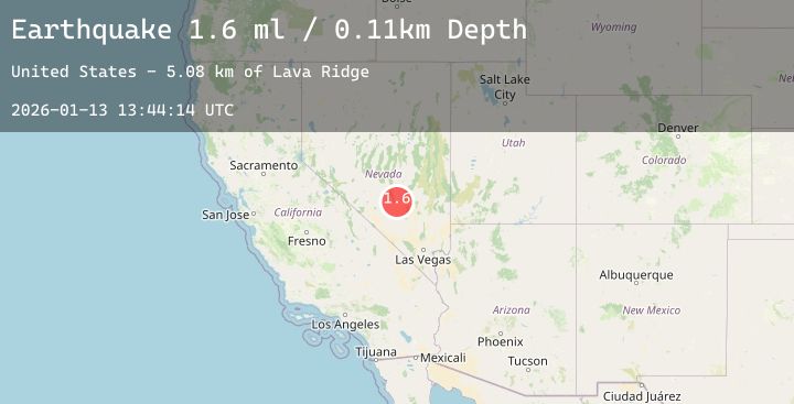 Map of 38 km WNW of Rachel, Nevada