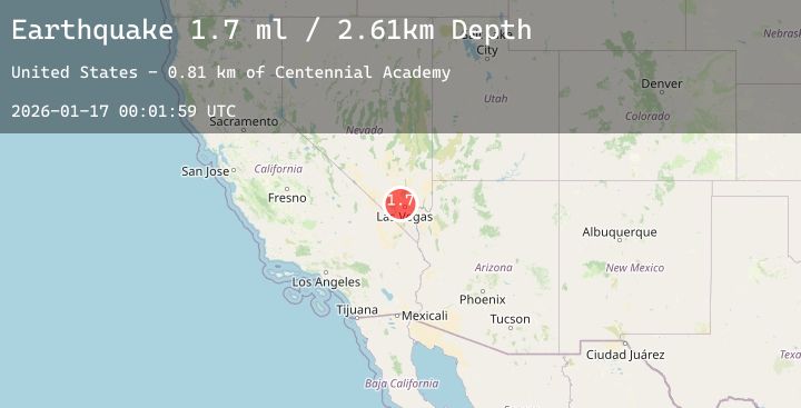 Map of 16 km NNE of Summerlin South, Nevada