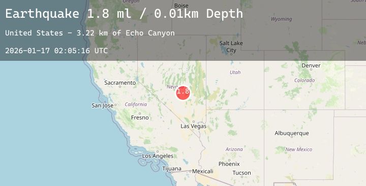 Map of 61 km NNW of Rachel, Nevada