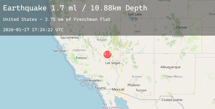Map of 39 km NW of Indian Springs, Nevada
