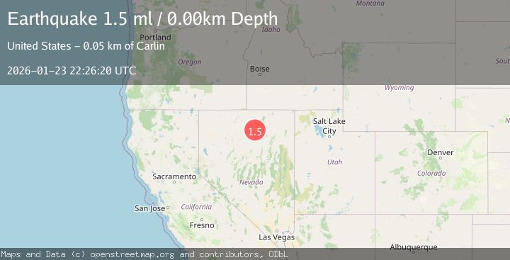 Map of 49 km NW of Carlin, Nevada